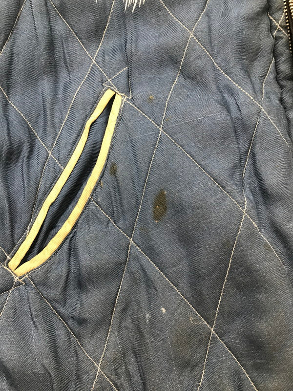 【現状渡し品】【メンズ】 TAILOR TOYO テーラー東洋 REVERSIBLE SOUVENIR JACKET TT10797 リバーシブル スーベニア ジャケット 硫黄島×虎×鷹 別珍 サテン スカジャン アウター 145-260707-na-07-tagh サイズ：中 カラー：ネイビー/ブルー 万代Net店