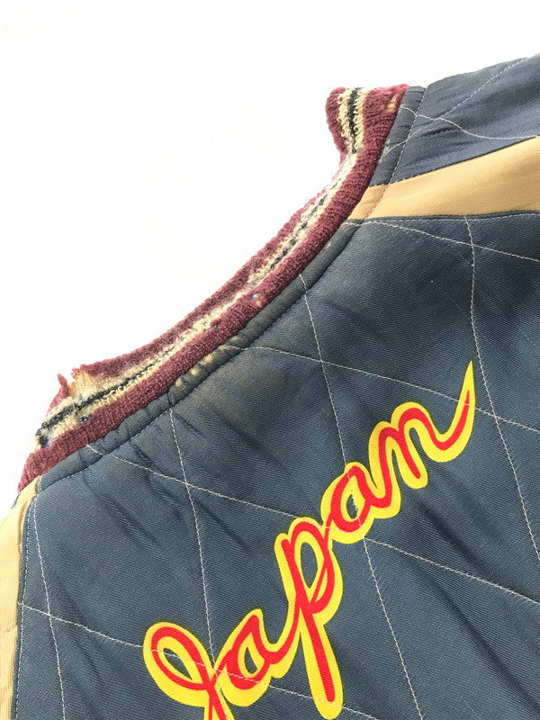 【現状渡し品】【メンズ】 TAILOR TOYO テーラー東洋 REVERSIBLE SOUVENIR JACKET TT10797 リバーシブル スーベニア ジャケット 硫黄島×虎×鷹 別珍 サテン スカジャン アウター 145-260707-na-07-tagh サイズ：中 カラー：ネイビー/ブルー 万代Net店