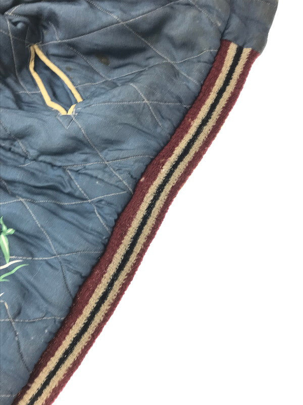 【現状渡し品】【メンズ】 TAILOR TOYO テーラー東洋 REVERSIBLE SOUVENIR JACKET TT10797 リバーシブル スーベニア ジャケット 硫黄島×虎×鷹 別珍 サテン スカジャン アウター 145-260707-na-07-tagh サイズ：中 カラー：ネイビー/ブルー 万代Net店