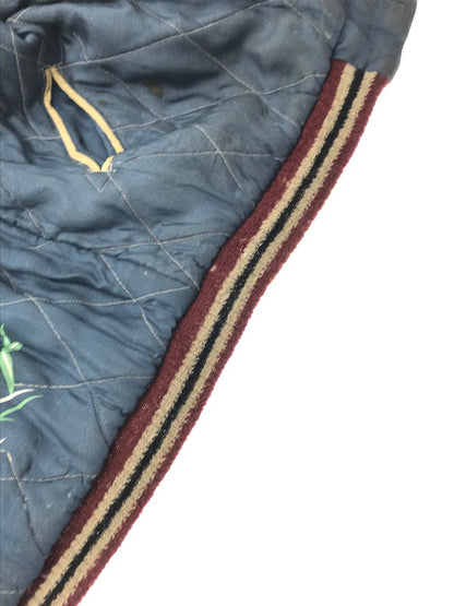 【現状渡し品】【メンズ】 TAILOR TOYO テーラー東洋 REVERSIBLE SOUVENIR JACKET TT10797 リバーシブル スーベニア ジャケット 硫黄島×虎×鷹 別珍 サテン スカジャン アウター 145-260707-na-07-tagh サイズ：中 カラー：ネイビー/ブルー 万代Net店