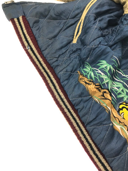 【現状渡し品】【メンズ】 TAILOR TOYO テーラー東洋 REVERSIBLE SOUVENIR JACKET TT10797 リバーシブル スーベニア ジャケット 硫黄島×虎×鷹 別珍 サテン スカジャン アウター 145-260707-na-07-tagh サイズ：中 カラー：ネイビー/ブルー 万代Net店