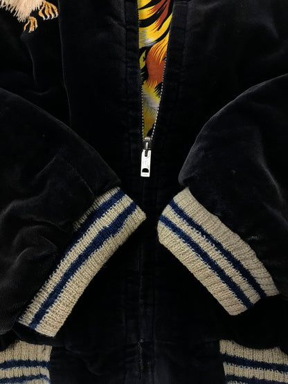 【現状渡し品】【メンズ】 TAILOR TOYO テーラー東洋 REVERSIBLE SOUVENIR JACKET TT10797 リバーシブル スーベニア ジャケット 硫黄島×虎×鷹 別珍 サテン スカジャン アウター 145-260707-na-07-tagh サイズ：中 カラー：ネイビー/ブルー 万代Net店