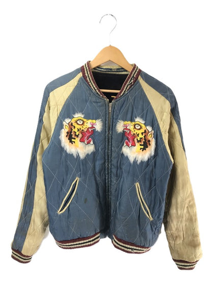 【現状渡し品】【メンズ】 TAILOR TOYO テーラー東洋 REVERSIBLE SOUVENIR JACKET TT10797 リバーシブル スーベニア ジャケット 硫黄島×虎×鷹 別珍 サテン スカジャン アウター 145-260707-na-07-tagh サイズ：中 カラー：ネイビー/ブルー 万代Net店