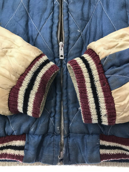 【現状渡し品】【メンズ】 TAILOR TOYO テーラー東洋 REVERSIBLE SOUVENIR JACKET TT10797 リバーシブル スーベニア ジャケット 硫黄島×虎×鷹 別珍 サテン スカジャン アウター 145-260707-na-07-tagh サイズ：中 カラー：ネイビー/ブルー 万代Net店