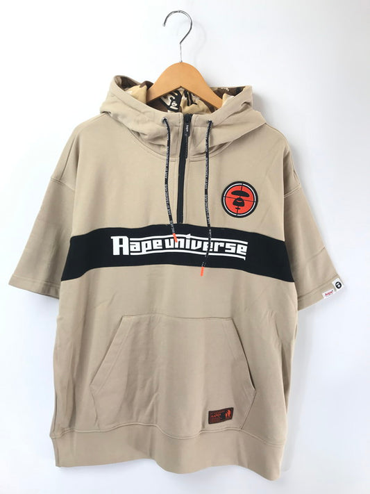 【中古美品】【メンズ】 AAPE BY A BATHING APE エーエイプ バイ ア ベイシング エイプ ZIP UP HOODIE ジップアップフーディー 半袖 トップス 142-260714-YY-16-tagh サイズ：L カラー：ベージュ 万代Net店