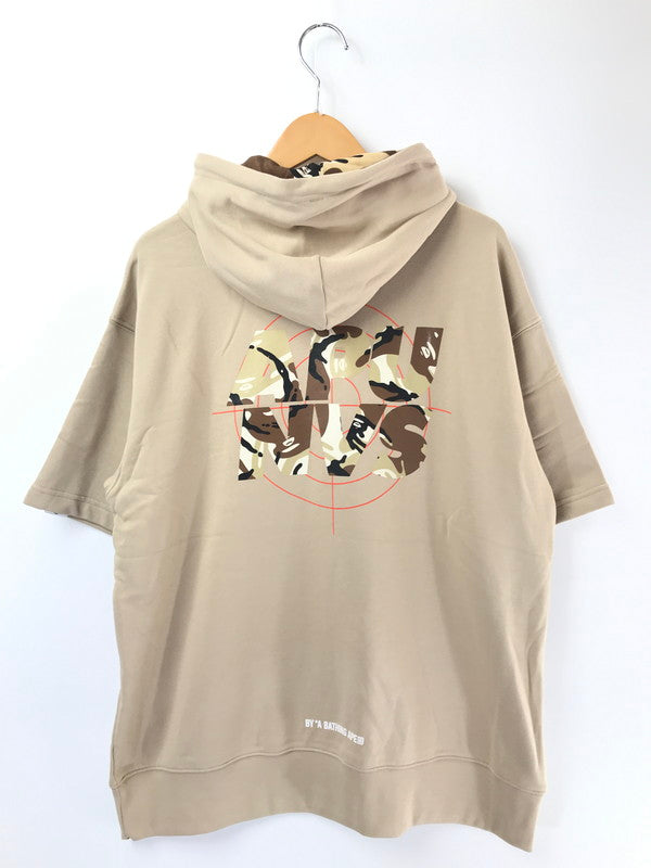 【中古美品】【メンズ】 AAPE BY A BATHING APE エーエイプ バイ ア ベイシング エイプ ZIP UP HOODIE ジップアップフーディー 半袖 トップス 142-260714-YY-16-tagh サイズ：L カラー：ベージュ 万代Net店