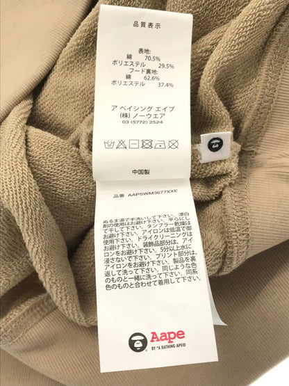 【中古美品】【メンズ】 AAPE BY A BATHING APE エーエイプ バイ ア ベイシング エイプ ZIP UP HOODIE ジップアップフーディー 半袖 トップス 142-260714-YY-16-tagh サイズ：L カラー：ベージュ 万代Net店
