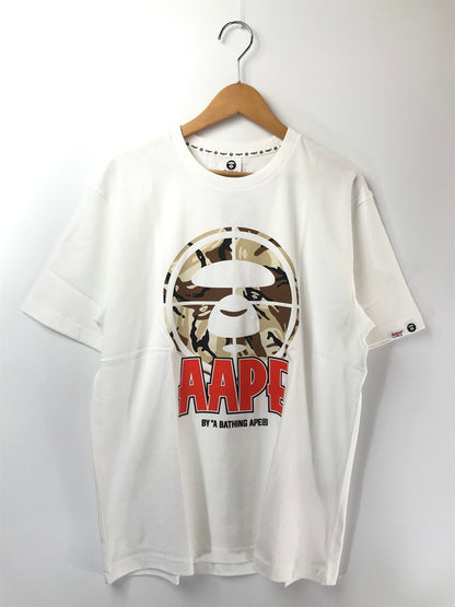 【中古美品】【メンズ】 AAPE BY A BATHING APE エーエイプ バイ ア ベイシング エイプ LOGO S/S T-SHIRT ロゴ ショートスリーブ Tシャツ 半袖 トップス 142-260714-YY-11-tagh サイズ：L カラー：ホワイト 万代Net店