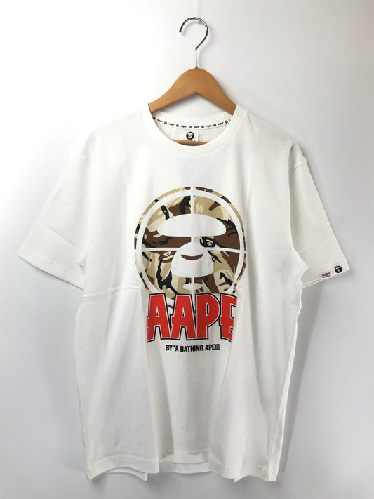 【中古美品】【メンズ】 AAPE BY A BATHING APE エーエイプ バイ ア ベイシング エイプ LOGO S/S T-SHIRT ロゴ ショートスリーブ Tシャツ 半袖 トップス 142-260714-YY-11-tagh サイズ：L カラー：ホワイト 万代Net店