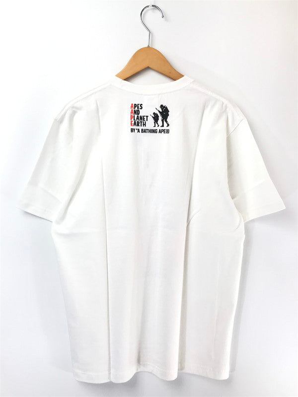 【中古美品】【メンズ】 AAPE BY A BATHING APE エーエイプ バイ ア ベイシング エイプ LOGO S/S T-SHIRT ロゴ ショートスリーブ Tシャツ 半袖 トップス 142-260714-YY-11-tagh サイズ：L カラー：ホワイト 万代Net店