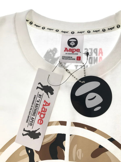 【中古美品】【メンズ】 AAPE BY A BATHING APE エーエイプ バイ ア ベイシング エイプ LOGO S/S T-SHIRT ロゴ ショートスリーブ Tシャツ 半袖 トップス 142-260714-YY-11-tagh サイズ：L カラー：ホワイト 万代Net店