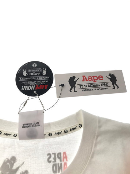 【中古美品】【メンズ】 AAPE BY A BATHING APE エーエイプ バイ ア ベイシング エイプ LOGO S/S T-SHIRT ロゴ ショートスリーブ Tシャツ 半袖 トップス 142-260714-YY-11-tagh サイズ：L カラー：ホワイト 万代Net店