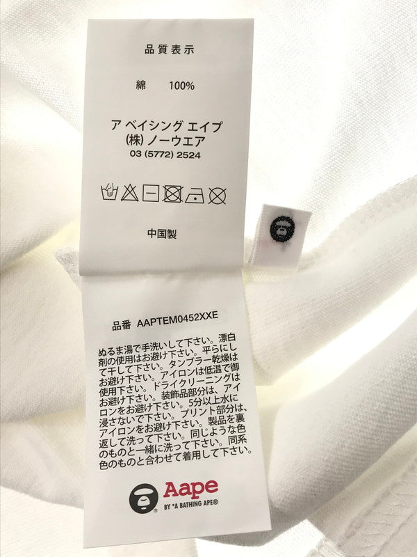 【中古美品】【メンズ】 AAPE BY A BATHING APE エーエイプ バイ ア ベイシング エイプ LOGO S/S T-SHIRT ロゴ ショートスリーブ Tシャツ 半袖 トップス 142-260714-YY-11-tagh サイズ：L カラー：ホワイト 万代Net店