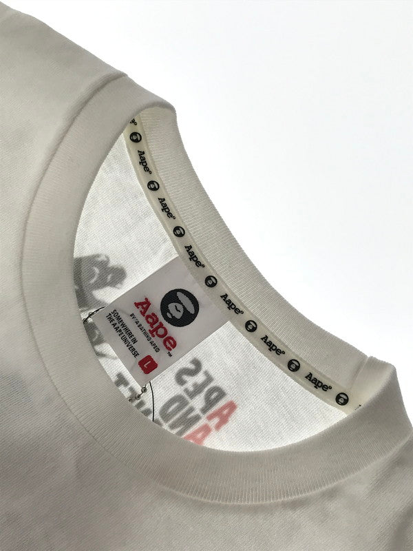【中古美品】【メンズ】 AAPE BY A BATHING APE エーエイプ バイ ア ベイシング エイプ LOGO S/S T-SHIRT ロゴ ショートスリーブ Tシャツ 半袖 トップス 142-260714-YY-11-tagh サイズ：L カラー：ホワイト 万代Net店