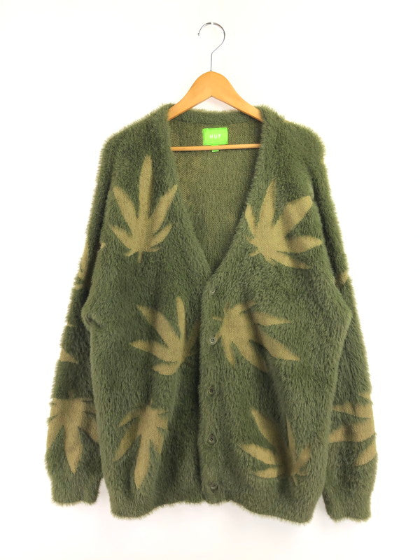 【中古品】【メンズ】 HUF ハフ PLANTLIFE CARDIGAN プラントライフ カーディガン ライトアウター 142-260709-rt-21-tag サイズ：L カラー：グリーン 万代Net店