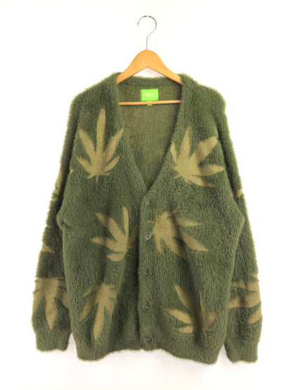 【中古品】【メンズ】 HUF ハフ PLANTLIFE CARDIGAN プラントライフ カーディガン ライトアウター 142-260709-rt-21-tag サイズ：L カラー：グリーン 万代Net店