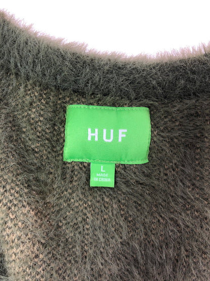 【中古品】【メンズ】 HUF ハフ PLANTLIFE CARDIGAN プラントライフ カーディガン ライトアウター 142-260709-rt-21-tag サイズ：L カラー：グリーン 万代Net店