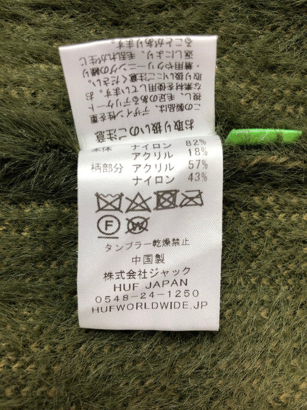 【中古品】【メンズ】 HUF ハフ PLANTLIFE CARDIGAN プラントライフ カーディガン ライトアウター 142-260709-rt-21-tag サイズ：L カラー：グリーン 万代Net店