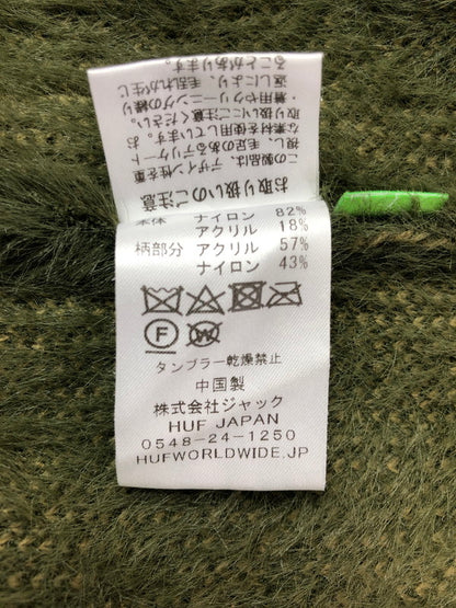 【中古品】【メンズ】 HUF ハフ PLANTLIFE CARDIGAN プラントライフ カーディガン ライトアウター 142-260709-rt-21-tag サイズ：L カラー：グリーン 万代Net店