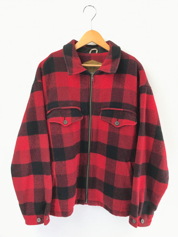 【中古品】【メンズ】 WOOLRICH ウールリッチ BUFFALO CHECK WOOL JACKET バッファロー チェック ウール ジャケット USA製 アウター 146-260707-na-10-tagh サイズ：L カラー：レッド/ブラック 万代Net店