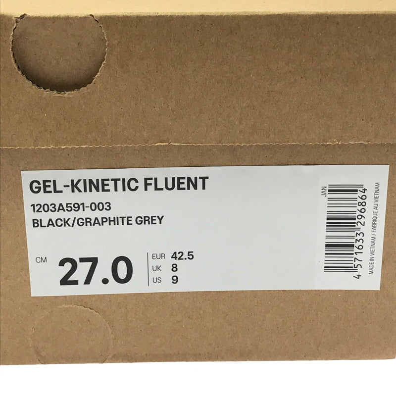 【中古美品】【メンズ】 ASICS アシックス GEL-KINETIC FLUENT 1203A591-003 ゲルキネティック フルーエント スニーカー 靴 162-260706-na-08-tagh サイズ：27cm US 9 カラー：BLACK/GRAPHITE GREY 万代Net店