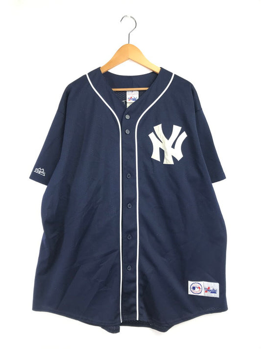 【中古品】【メンズ】 MAJESTIC マジェスティック NEW YORK YANKEES JETER BASEBALL SHIRT USA製 ニューヨーク ヤンキース ベースボール シャツ トップス 146-260705-rt-11-tag サイズ：2X カラー：ネイビー 万代Net店