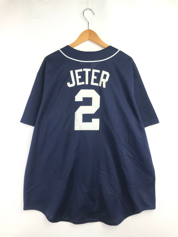 【中古品】【メンズ】 MAJESTIC マジェスティック NEW YORK YANKEES JETER BASEBALL SHIRT USA製 ニューヨーク ヤンキース ベースボール シャツ トップス 146-260705-rt-11-tag サイズ：2X カラー：ネイビー 万代Net店