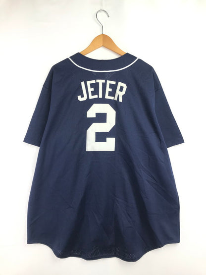 【中古品】【メンズ】 MAJESTIC マジェスティック NEW YORK YANKEES JETER BASEBALL SHIRT USA製 ニューヨーク ヤンキース ベースボール シャツ トップス 146-260705-rt-11-tag サイズ：2X カラー：ネイビー 万代Net店