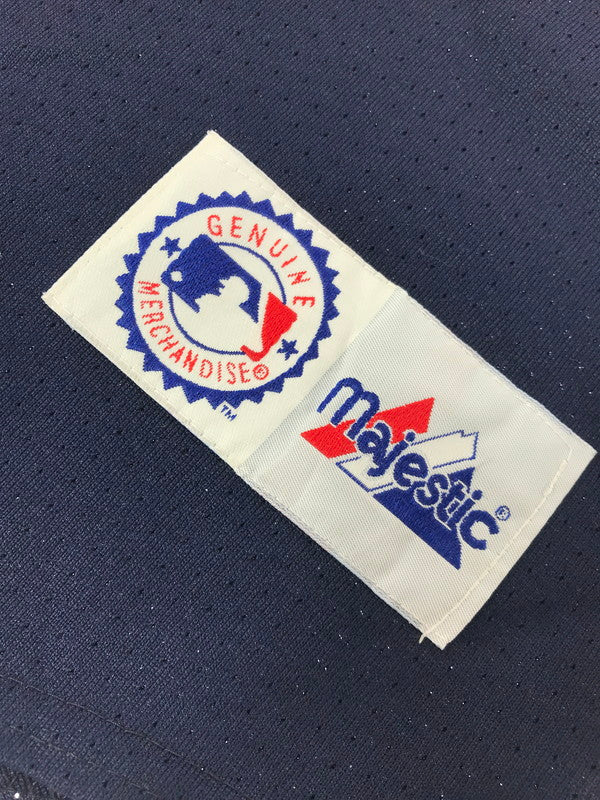 【中古品】【メンズ】 MAJESTIC マジェスティック NEW YORK YANKEES JETER BASEBALL SHIRT USA製 ニューヨーク ヤンキース ベースボール シャツ トップス 146-260705-rt-11-tag サイズ：2X カラー：ネイビー 万代Net店