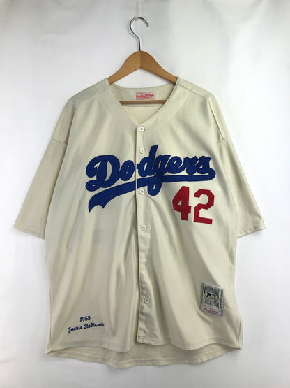 【中古品】【メンズ】 MITCHELL&NESS ミッチェル&ネス LOS ANGELES DODGERS JACKIE ROBINSON 42 BASEBALL SHIRT ベースボール シャツ トップス 146-260705-rt-12-tag サイズ：不明 下記参照 カラー：アイボリー 万代Net店