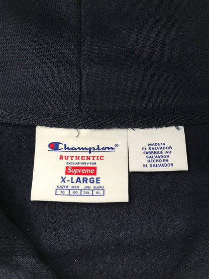 【中古品】【メンズ】 SUPREME シュプリーム × CHAMPION チャンピオン 25SS HOODED SWEATSHIRT ２５年 フーデッド スウェットシャツ パーカー トップス 149-260716-rt-06-tagh サイズ：XL カラー：ネイビー 万代Net店
