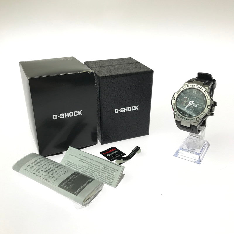 【現状渡し品】【メンズ】 G-SHOCK ANALOG SOLAR BLUETOOTH WATCH GST-B100-1AF Gスティール アナログ ソーラー ブルートゥース ウォッチ 腕時計 時計 196-260710-ki-07-tagh カラー：ブラック/シルバー 万代Net店