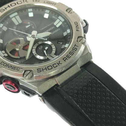 【現状渡し品】【メンズ】 G-SHOCK ANALOG SOLAR BLUETOOTH WATCH GST-B100-1AF Gスティール アナログ ソーラー ブルートゥース ウォッチ 腕時計 時計 196-260710-ki-07-tagh カラー：ブラック/シルバー 万代Net店