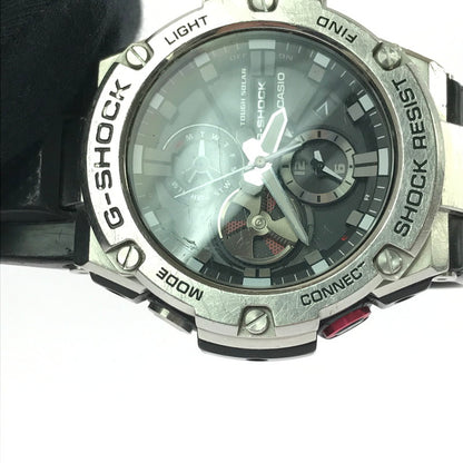【現状渡し品】【メンズ】 G-SHOCK ANALOG SOLAR BLUETOOTH WATCH GST-B100-1AF Gスティール アナログ ソーラー ブルートゥース ウォッチ 腕時計 時計 196-260710-ki-07-tagh カラー：ブラック/シルバー 万代Net店