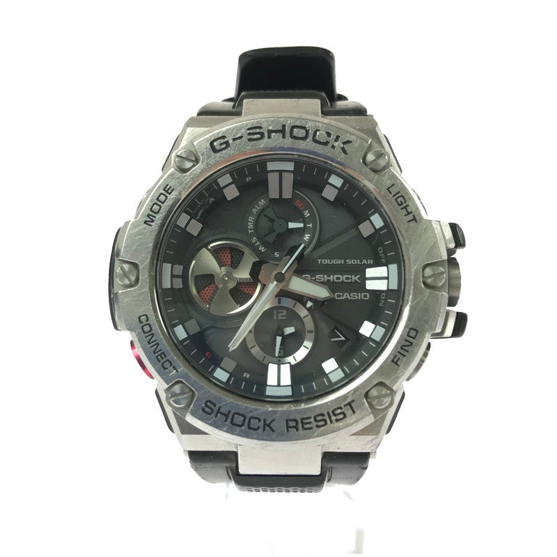 【現状渡し品】【メンズ】 G-SHOCK ANALOG SOLAR BLUETOOTH WATCH GST-B100-1AF Gスティール アナログ ソーラー ブルートゥース ウォッチ 腕時計 時計 196-260710-ki-07-tagh カラー：ブラック/シルバー 万代Net店