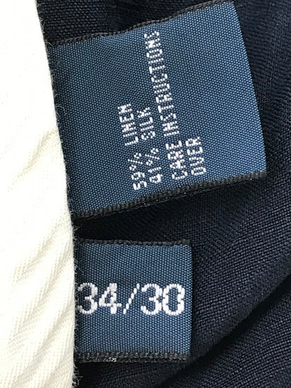 【中古品】【メンズ】 POLO RALPH LAUREN ポロ ラルフ ローレン LINEN SILK 2TACK PANTS リネン シルク ツータック パンツ ボトムス 157-260709-rt-05-tag サイズ：34×30 カラー：ネイビー 万代Net店