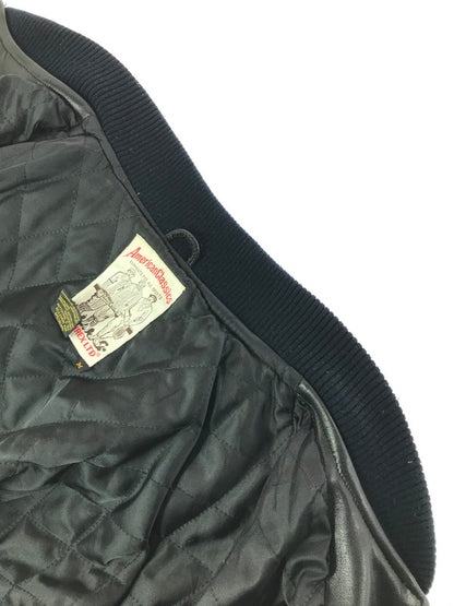 【中古品】【メンズ】 AVIREX アヴィレックス LEATHER VARSITY JACKET レザー バーシティージャケット アウター 145-260707-na-15-tagh サイズ：M カラー：ブラック 万代Net店