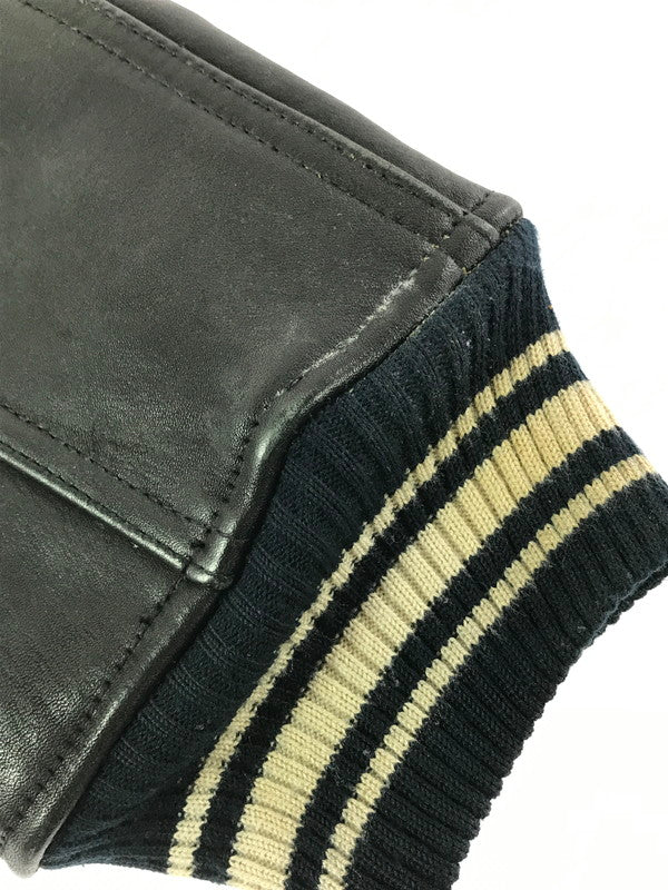 【中古品】【メンズ】 AVIREX アヴィレックス LEATHER VARSITY JACKET レザー バーシティージャケット アウター 145-260707-na-15-tagh サイズ：M カラー：ブラック 万代Net店