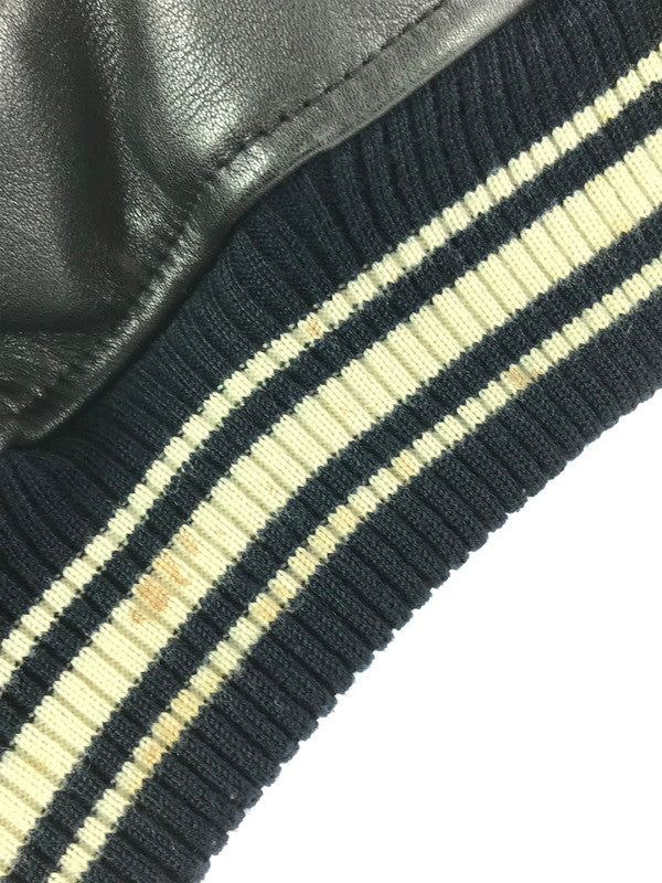 【中古品】【メンズ】 AVIREX アヴィレックス LEATHER VARSITY JACKET レザー バーシティージャケット アウター 145-260707-na-15-tagh サイズ：M カラー：ブラック 万代Net店