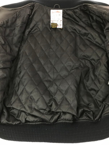 【中古品】【メンズ】 AVIREX アヴィレックス LEATHER VARSITY JACKET レザー バーシティージャケット アウター 145-260707-na-15-tagh サイズ：M カラー：ブラック 万代Net店