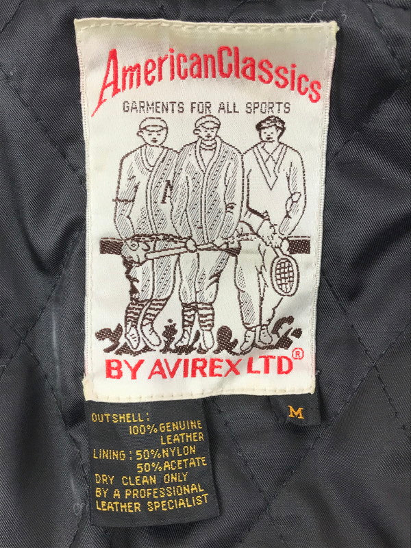 【中古品】【メンズ】 AVIREX アヴィレックス LEATHER VARSITY JACKET レザー バーシティージャケット アウター 145-260707-na-15-tagh サイズ：M カラー：ブラック 万代Net店