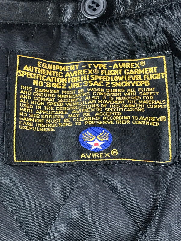 【中古品】【メンズ】 AVIREX アヴィレックス LEATHER VARSITY JACKET レザー バーシティージャケット アウター 145-260707-na-15-tagh サイズ：M カラー：ブラック 万代Net店