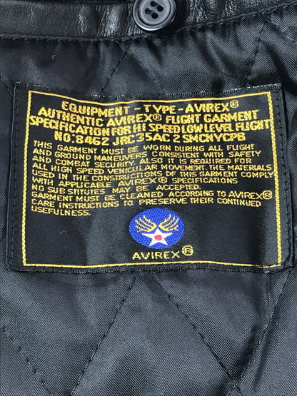 【中古品】【メンズ】 AVIREX アヴィレックス LEATHER VARSITY JACKET レザー バーシティージャケット アウター 145-260707-na-15-tagh サイズ：M カラー：ブラック 万代Net店