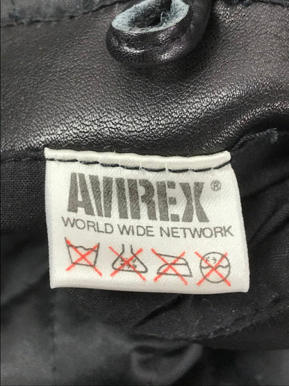 【中古品】【メンズ】 AVIREX アヴィレックス LEATHER VARSITY JACKET レザー バーシティージャケット アウター 145-260707-na-15-tagh サイズ：M カラー：ブラック 万代Net店