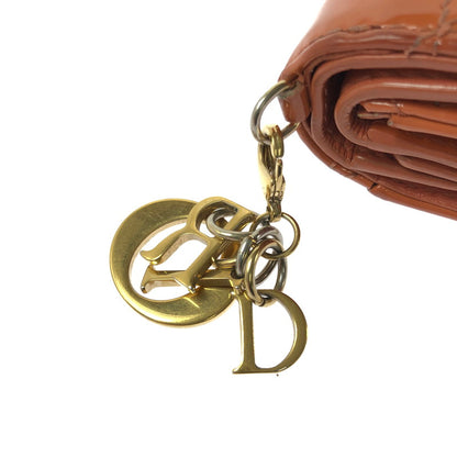 【現状渡し品】【レディース】 CHRISTIAN DIOR LADY DIOR LOTUS WALLET レディ ディオール ロータス ウォレット 三つ折り財布 財布 181-260710-ki-01-tagh カラー：コーラルピンク 万代Net店