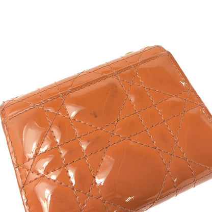 【現状渡し品】【レディース】 CHRISTIAN DIOR LADY DIOR LOTUS WALLET レディ ディオール ロータス ウォレット 三つ折り財布 財布 181-260710-ki-01-tagh カラー：コーラルピンク 万代Net店