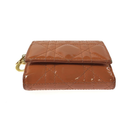 【現状渡し品】【レディース】 CHRISTIAN DIOR LADY DIOR LOTUS WALLET レディ ディオール ロータス ウォレット 三つ折り財布 財布 181-260710-ki-01-tagh カラー：コーラルピンク 万代Net店
