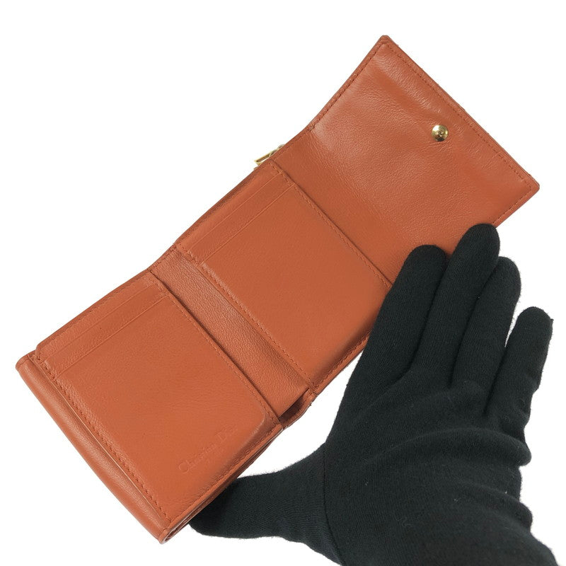 【現状渡し品】【レディース】 CHRISTIAN DIOR LADY DIOR LOTUS WALLET レディ ディオール ロータス ウォレット 三つ折り財布 財布 181-260710-ki-01-tagh カラー：コーラルピンク 万代Net店