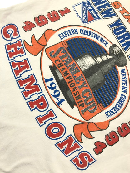 【現状渡し品】【メンズ】 NHL ナショナル・ホッケー・リーグ 1994 STANLEY CUP NEW YORK RANGERS T-SHIRT スタンレー カップ ニューヨーク レンジャーズ Tシャツ トップス 146-260823-rt-02-tagh サイズ：L カラー：ホワイト 万代Net店