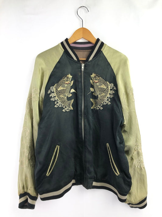 【現状渡し品】【メンズ】 花旅楽団 ハナタビ ガクダン SOUVENIR JACKET 鬼若丸の鯉退治 スーベニア ジャケット ライトアウター 145-260716-rt-13-tagh サイズ：L カラー：グリーン/ベージュ 万代Net店